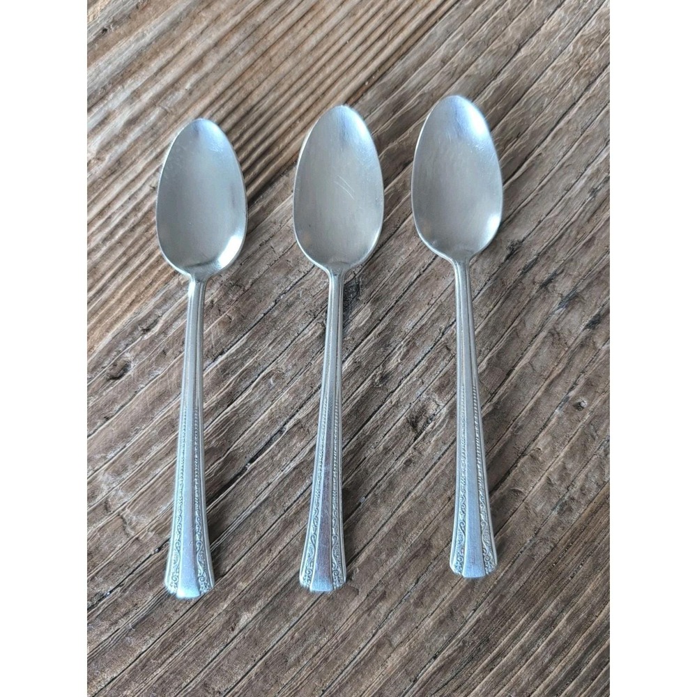 Rogers International Deluxe Silverplate Gracious Soup Spoons 6" Set Of 3